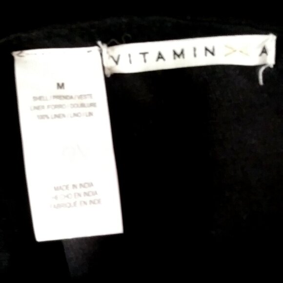 VITAMIN A Women's Marina Linen Wide-Leg Black Coverup Jumpsuit Size M - Picture 6 of 10